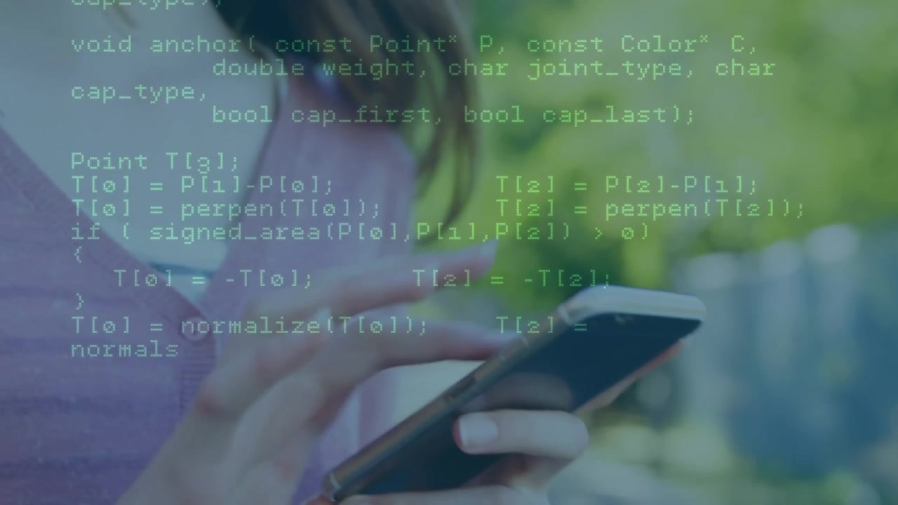 Animation of financial data processing over caucasian man using smartphone