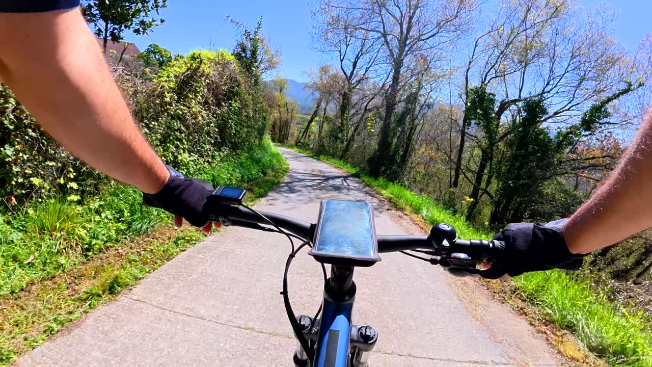 Cycling through nature on a sunny day