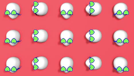 animación en bucle 3d de huevos divertidos de fantasía. fondo de arte contemporáneo.