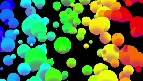 4k loop seamless abstract background with beautiful multi-colored balls in 2d flat style smoothly move like paint bubbles in oil. luma matte as alpha channel.