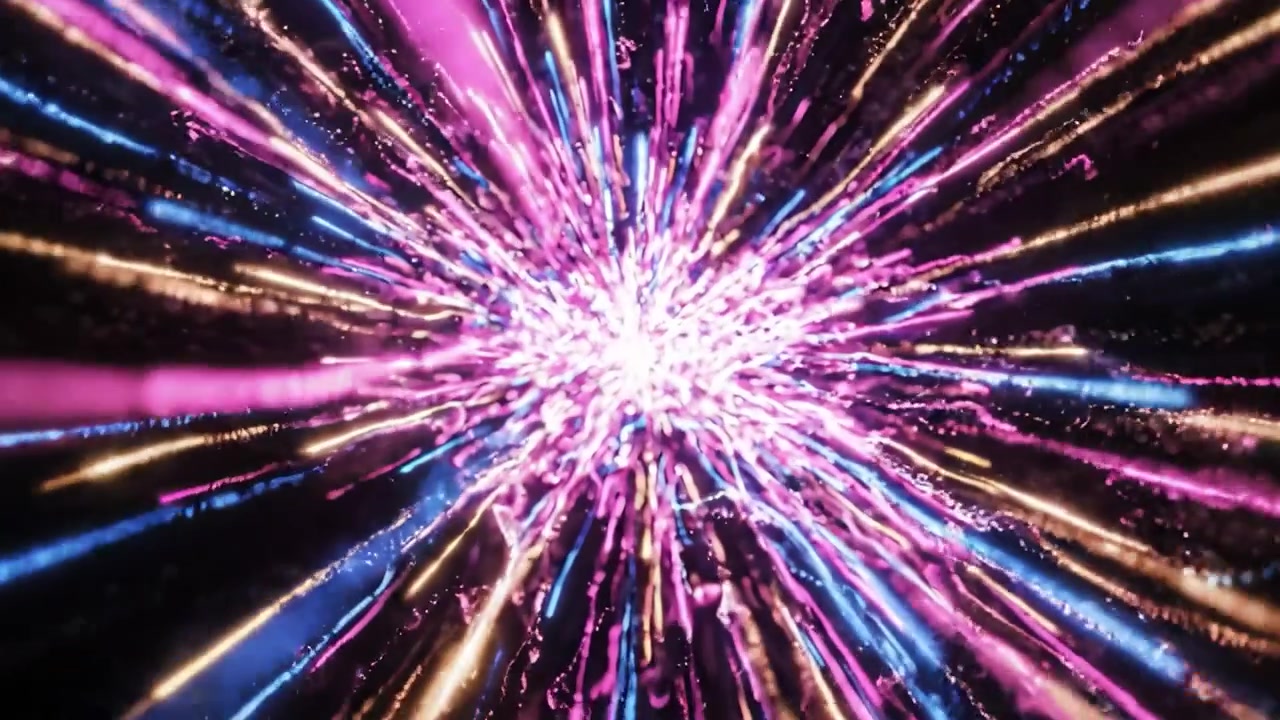 A Stunning Display of Colorful Light Particles Exploding in a Night Sky, Creating a Mesmerizing Auroral Effect Capturing the Essence of Celebration and Joy.
