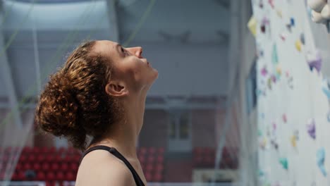 woman rock climbing