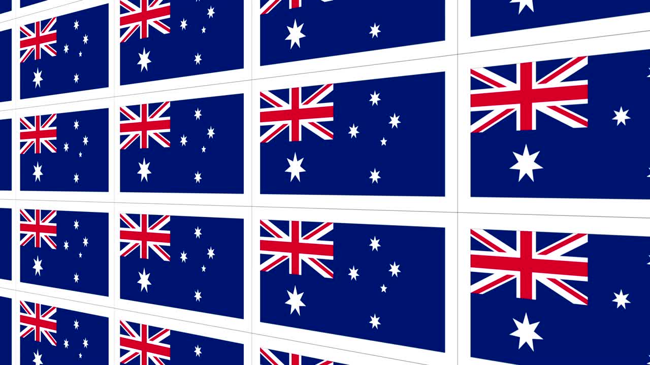 호주 국기 로 된 포스트카드 시트