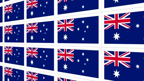 postcards sheet with australia national flag looped