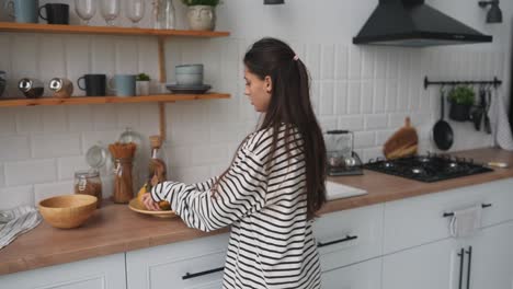 woman in a modern kitchen