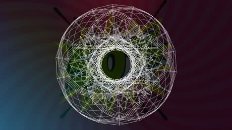 Animation of geometrical shapes over black background