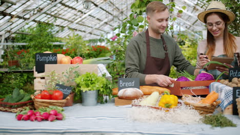farmers market in a greenhouse