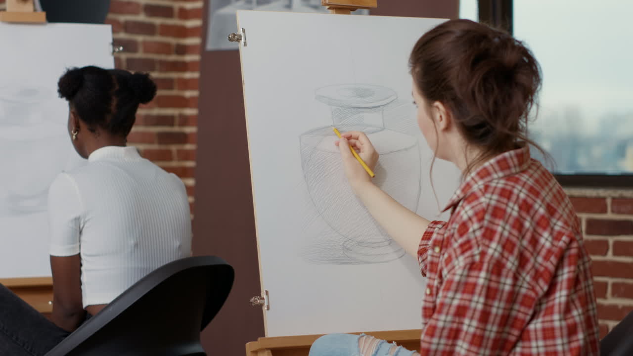 Future artist drawing inspiration model to create sketch