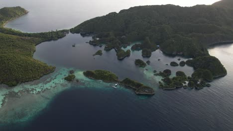 amazing shot overlooking beautiful islands of piaynemo raja ampat in indonesia