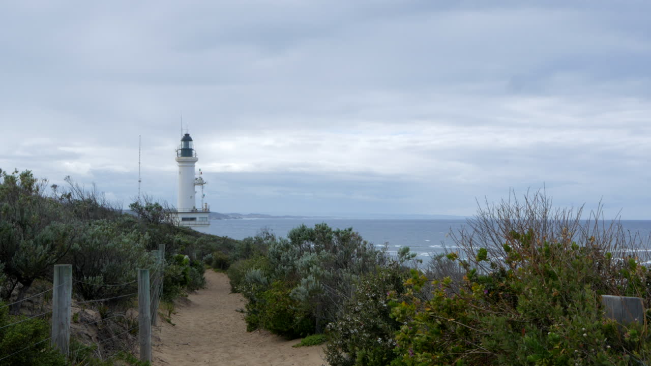 배스 스트레이트 빅토리아 근처의 오래된 호주 등대