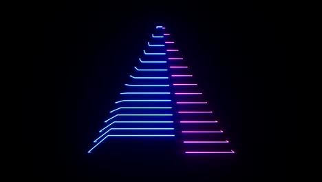 4k abstract digital neon pyramid.