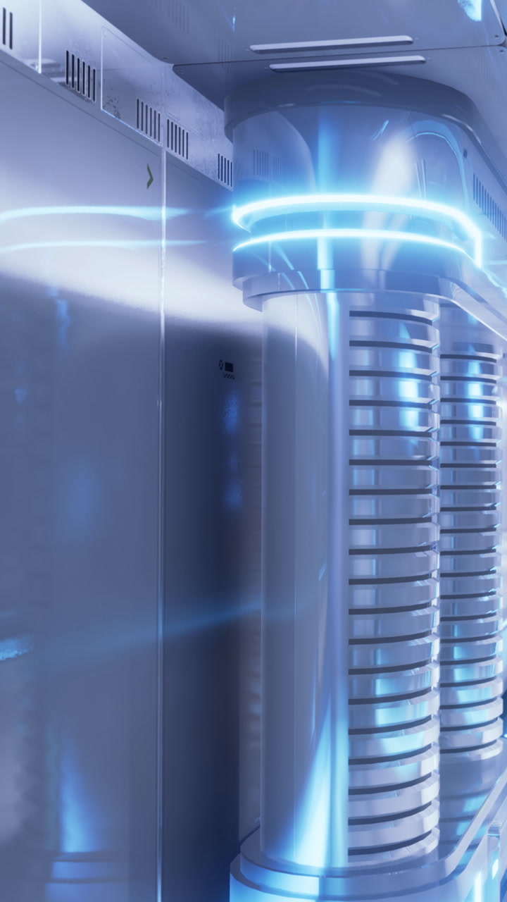 Futuristic technology powering a sleek illuminated environment