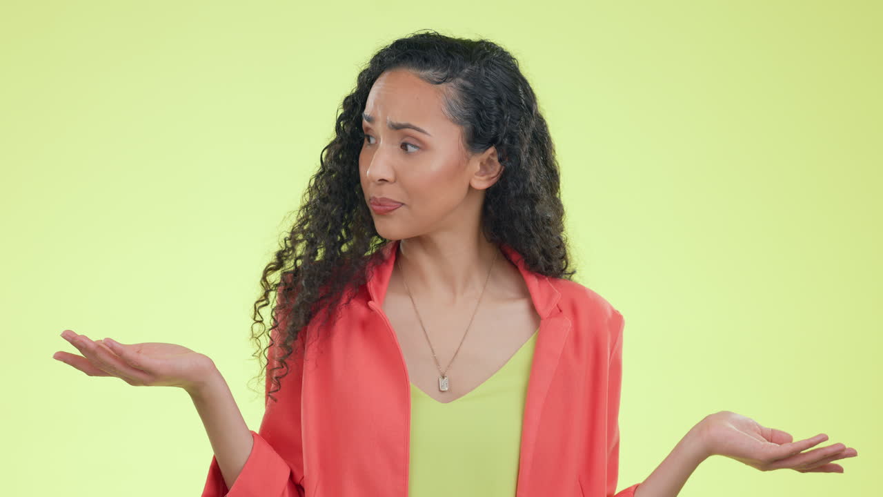 rostro, confundido y mujer con duda