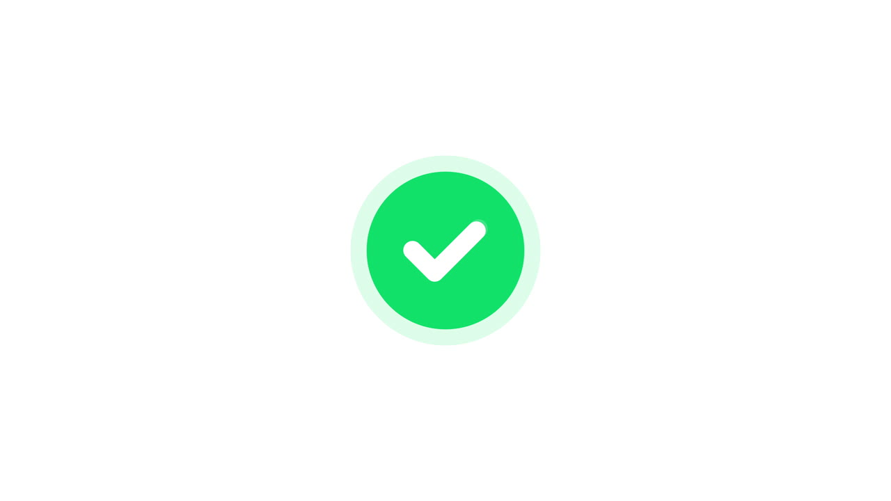 Animated Checkmark Icon Appearing on White Background
