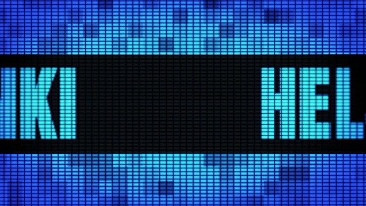 Helsinki displayed on a digital screen