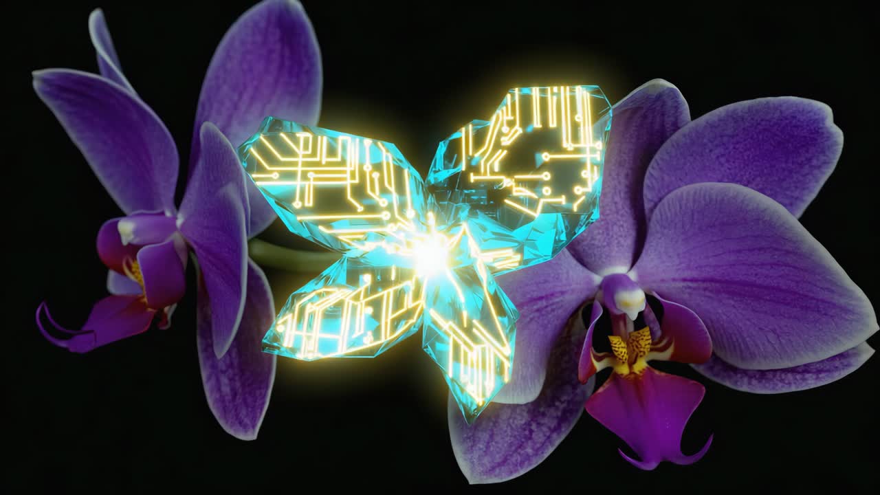Digital Orchid Fusion: Nature Meets Technology
