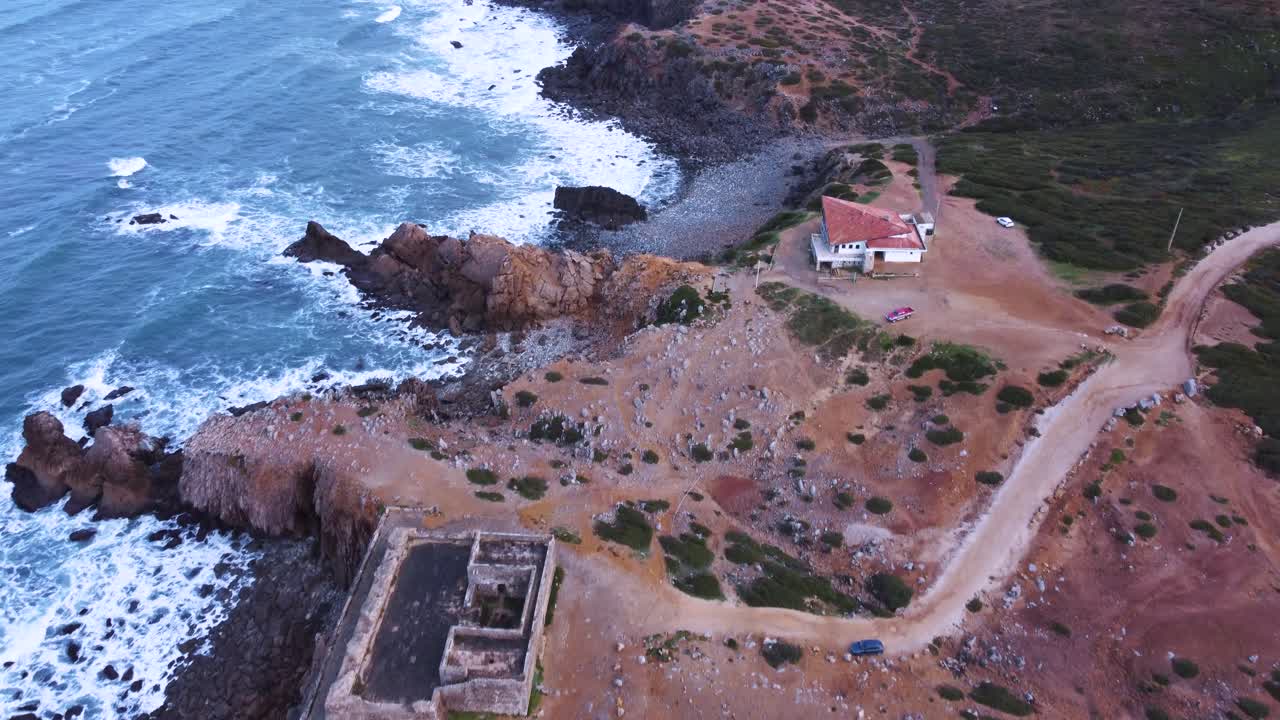 29 of 10 - 4K Drone Footage of the Most Beautiful Spots on Lisbon Coast - Fort of Guincho (Portugal) GPS: 38. 7398889°N, 9. 475444°W