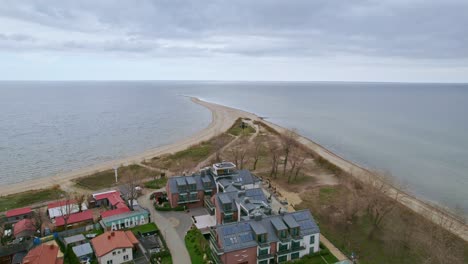 orbit around a cross on a headland in rewa, poland