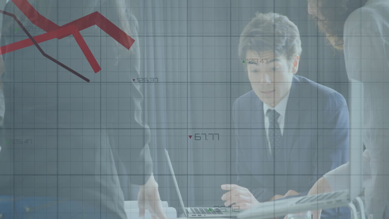 레드 라인 및 금융 데이터 처리를위한 다양한 비즈니스 사람들