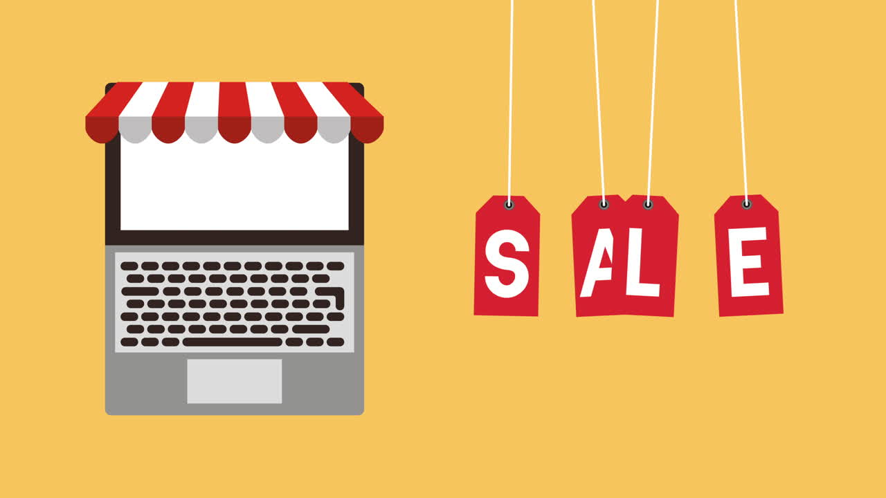 animación del lunes cibernético con computadora portátil