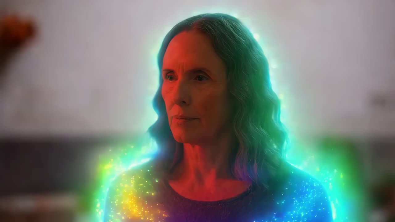 светящаяся старшая женщина