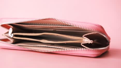 pink leather wallet