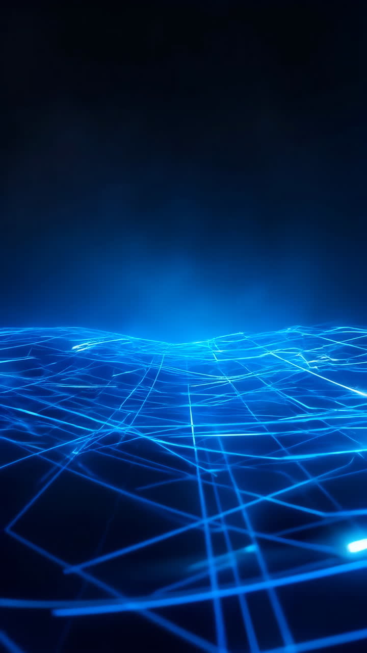 Abstract Blue Glowing Grid Technology Background