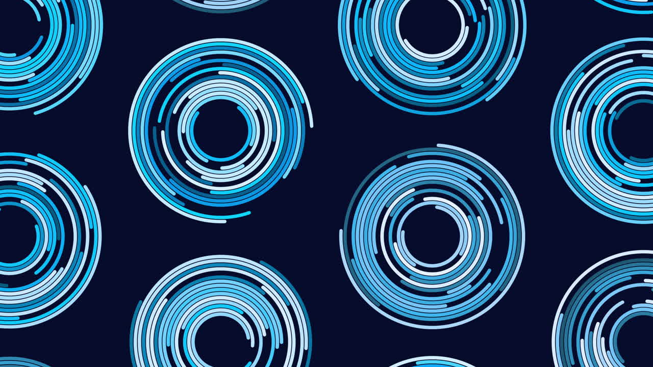 Circle mosaic blue and white circles on black