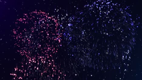 animation of multi coloured fireworks exploding