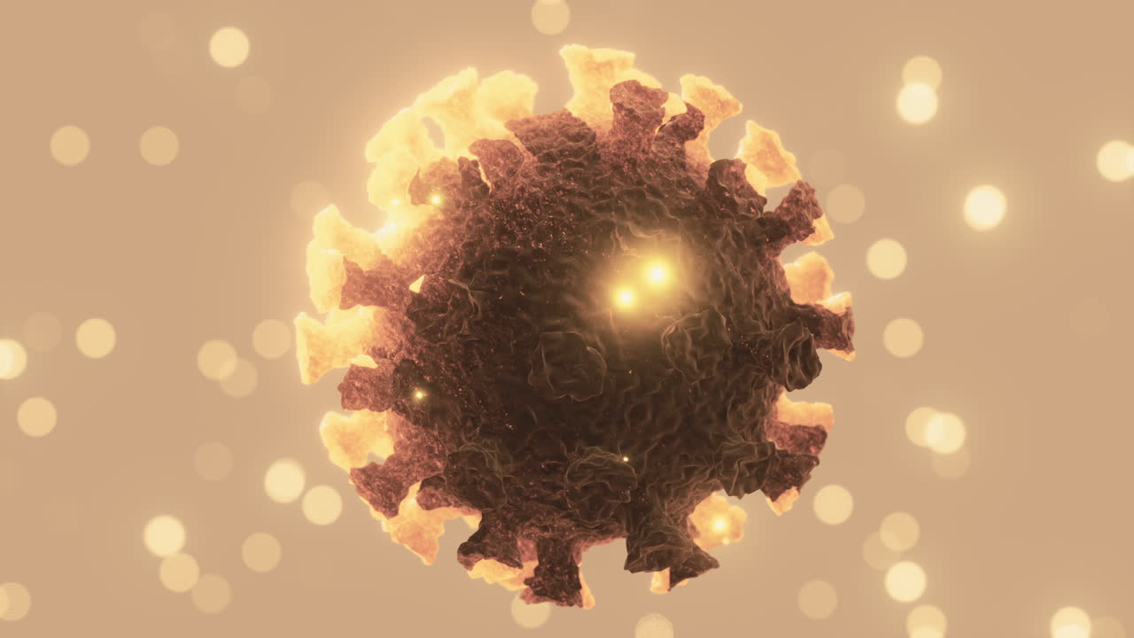 Mikroskopisk billede af en smitsom virus Corona COVID-19