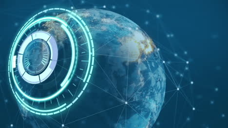 animation of scope scanning over network of connections and globe