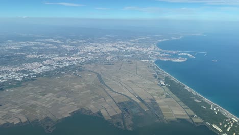 Aerial-view-of-Valencia-city-in-a-sunny-autumn-afternoon