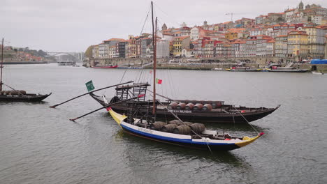 wine boats on the douro river, porto