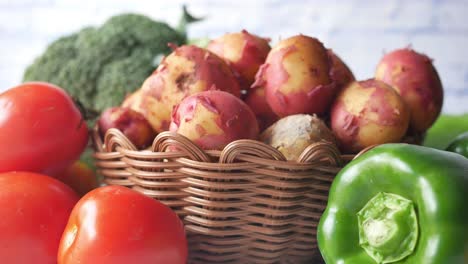 assortment of fresh vegetables in a basket