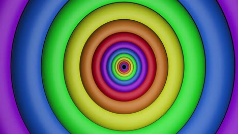 Animation of rainbow circle pattern moving in seamless loop