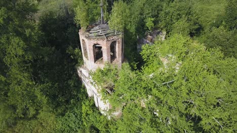 ruined church in forest