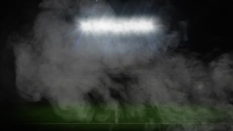 sports stadium and smoke