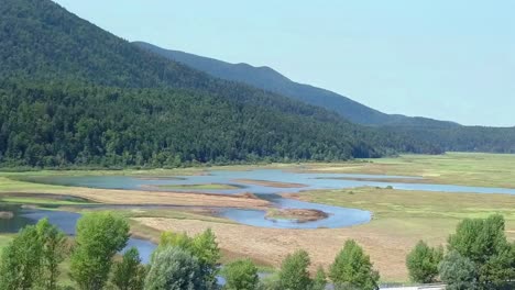 Aerial-View-Of-Partial-Intermittent-Lake-At-Lake-Cerknica-In-Slovenia