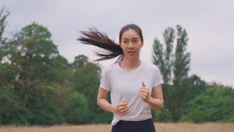 woman running in park