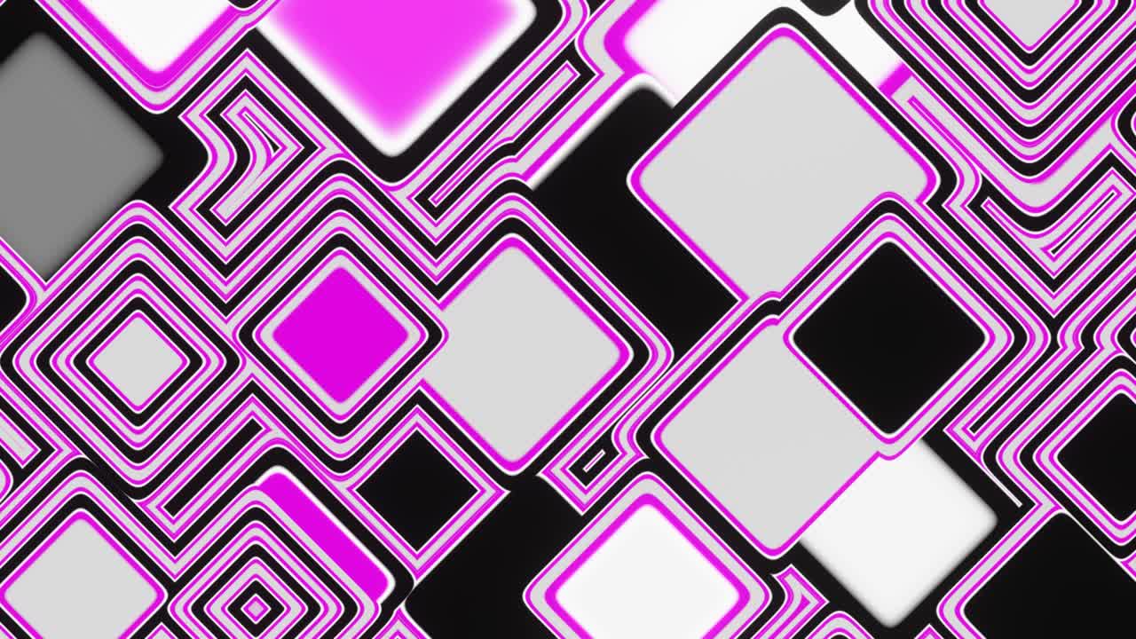 pulsación de cuadrados abstractos en colores púrpura