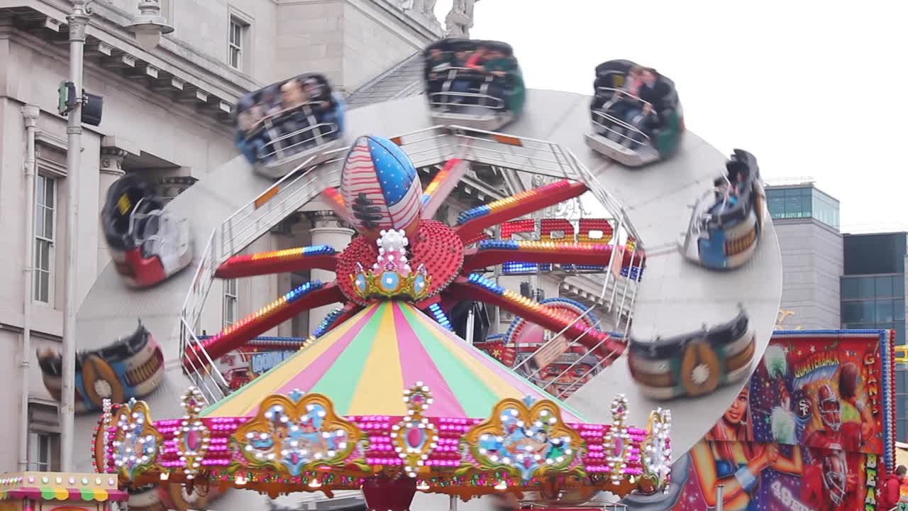 Dublin City Centre park amusement park on a cloudy Day