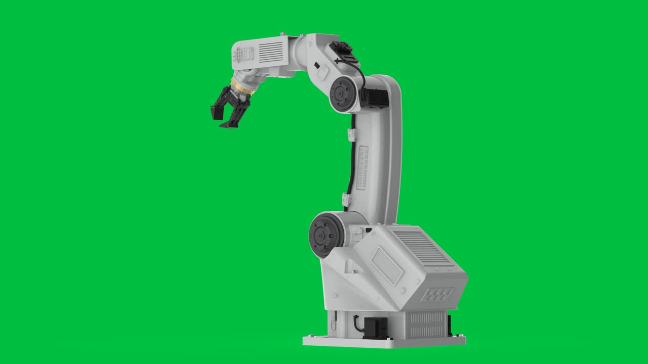 brazo robótico en pantalla verde