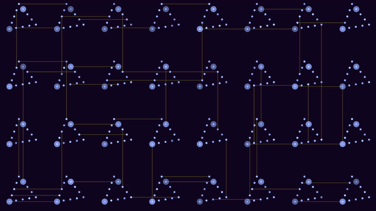 Polka dot grid green and blue dots on black background