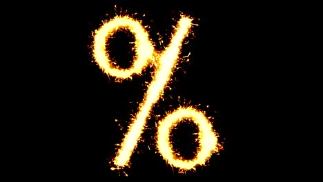 percentage text sparkler glitter sparks firework loop animation