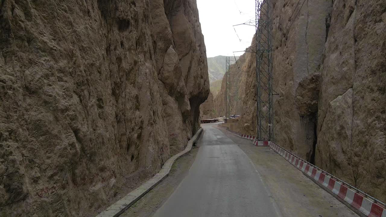 Drone footage from The Kabul Mazir way located in a mountainous desert area of Afghanistan. March 21, ?2021