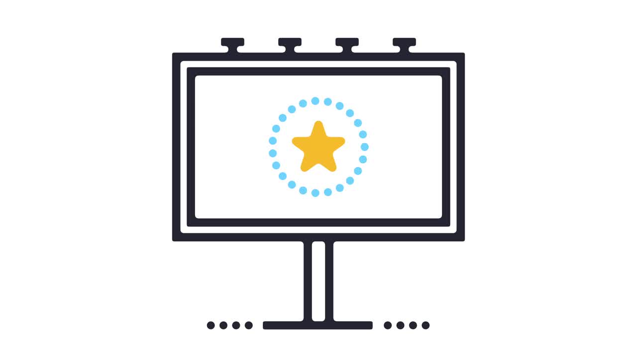 Billboard Line Icon Animation