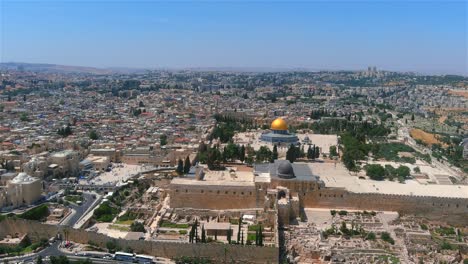 flying close to old city of jerusalem holly places, aerial