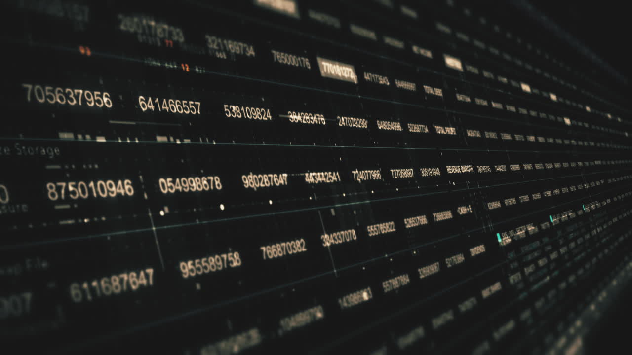 Abstract Digital Data Flow and Number Display
