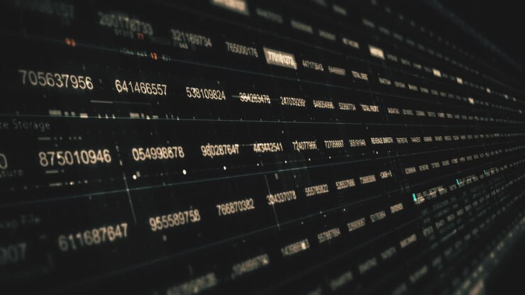 Abstract Digital Data Flow and Number Display