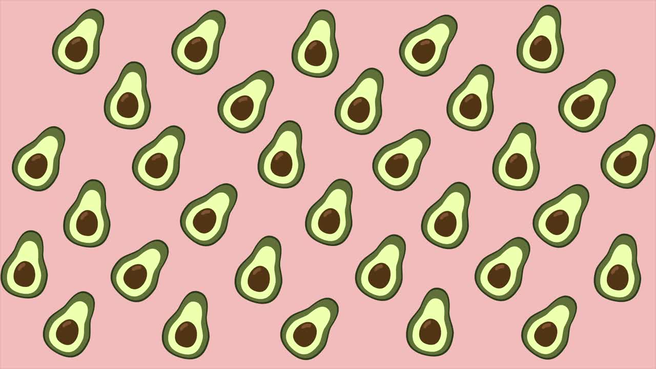Fundo abstrato. Animação de movimento de abacate. Padrão de verão. Motion graphics. 4k
